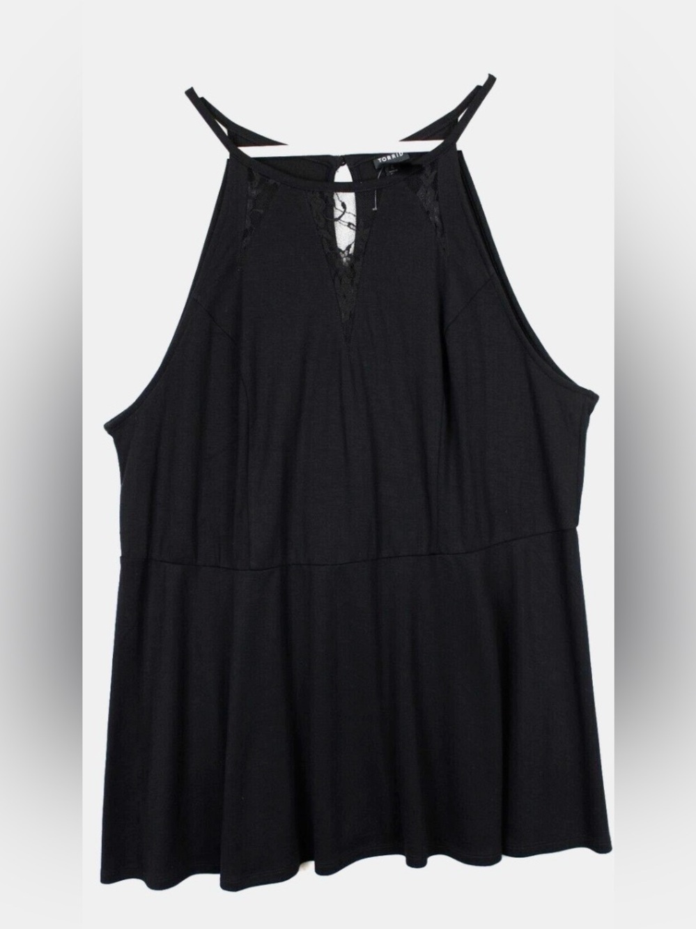Torrid Peplum Tunic Top Spaghetti
Strap Women Size 0 Lace
Black Summer Comfy